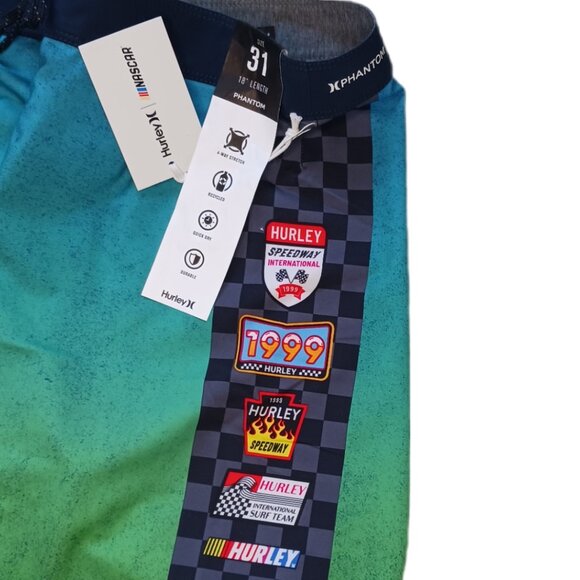 Hurley Phantom Eco NASCAR Racetrack Mens Size 31 Swim Trunks Boardshorts - Picture 6 of 8
